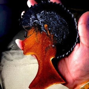 Custom resin Afro head coasters(set of 4)